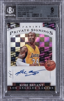 2014/15 Panini Finals "Private Signings" Hyper Plaid #KB Kobe Bryant Signed Card (#1/1) – BGS MINT 9/BGS 10